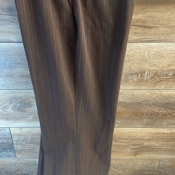 Apt 9 Stretch Maxwell Ladies Dress Trousers/Pants, Brown pinstriped , Size 10 - Picture 3 of 10